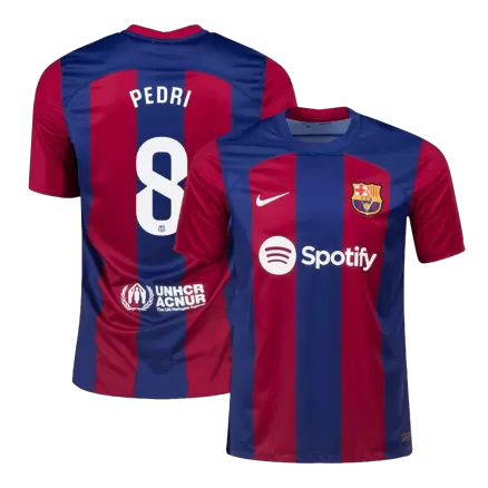Men's Barcelona PEDRI #8 Home Soccer Short Sleeves Jersey 2023/24 - worldjerseyshop