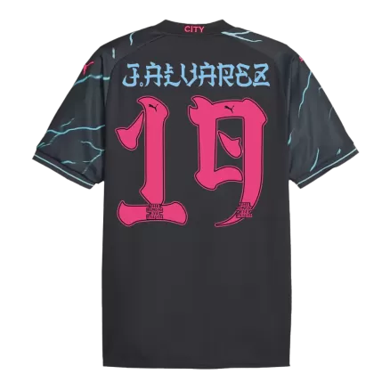 Men's Manchester City J.ALVAREZ #19 Third Away Soccer Short Sleeves Jersey 2023/24 - worldjerseyshop