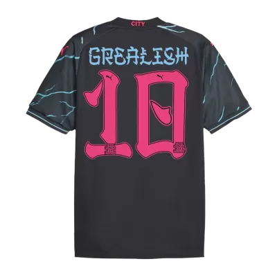 Men's Manchester City GREALISH #10 Third Away Soccer Short Sleeves Jersey 2023/24 - worldjerseyshop