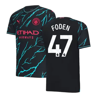 Men's Manchester City FODEN #47 Third Away Soccer Short Sleeves Jersey 2023/24 - worldjerseyshop