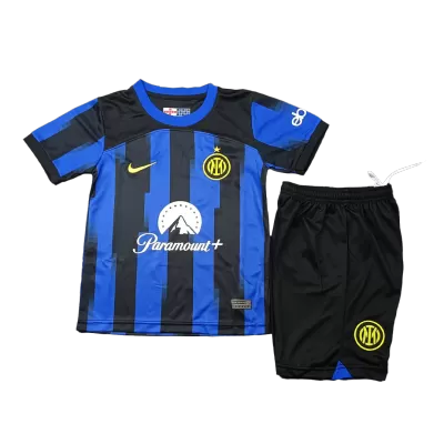 Kids Inter Milan Home Soccer Jersey Kits(Jersey+Shorts) 2023/24 - worldjerseyshop