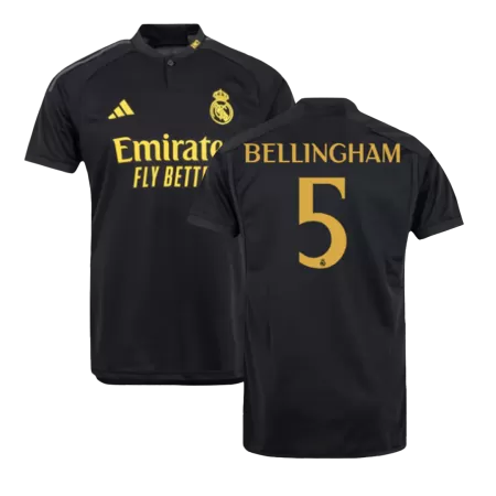 Men's Real Madrid BELLINGHAM #5 Third Away Soccer Short Sleeves Jersey 2023/24 - worldjerseyshop