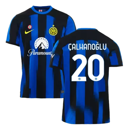 Men's Inter Milan ÇALHANOĞLU #20 Home Soccer Short Sleeves Jersey 2023/24 - worldjerseyshop