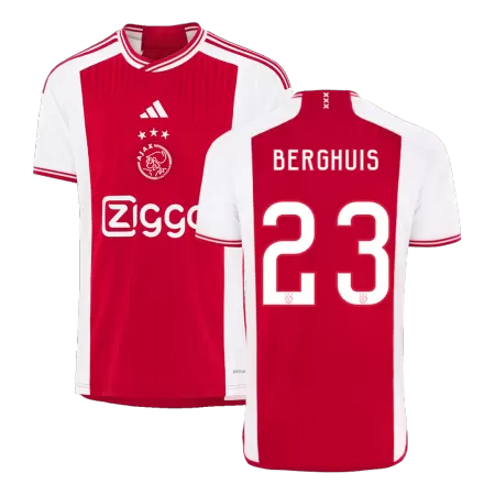 Men's Ajax BERGHUIS #23 Home Soccer Short Sleeves Jersey 2023/24 - worldjerseyshop