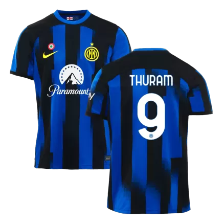 Men's Inter Milan THURAM #9 Home Soccer Short Sleeves Jersey 2023/24 - worldjerseyshop