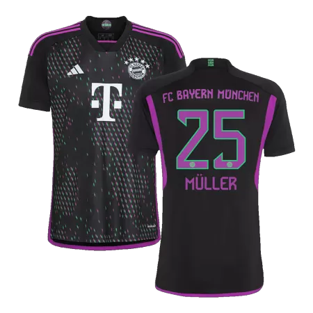 Men's Bayern Munich MÜLLER #25 Away Soccer Short Sleeves Jersey 2023/24 - worldjerseyshop