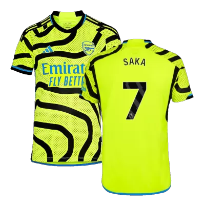 Men's Arsenal SAKA #7 Away Soccer Short Sleeves Jersey 2023/24 - worldjerseyshop