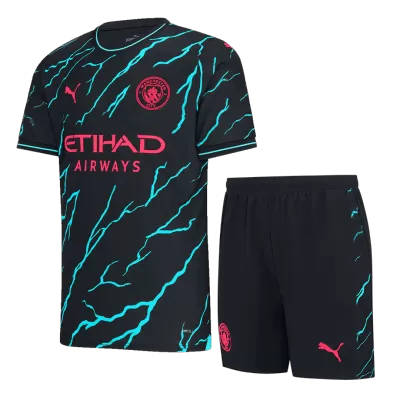 Men's Manchester City Third Away Soccer Kit(Jersey+Shorts) 2023/24 - worldjerseyshop