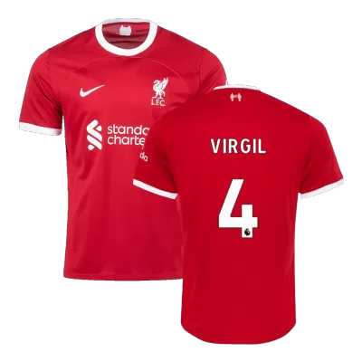 Men's Liverpool VIRGIL #4 Home Soccer Short Sleeves Jersey 2023/24 - worldjerseyshop