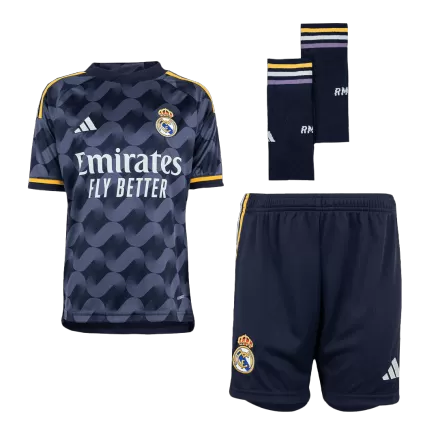 Kids Real Madrid Whole Kits Away Soccer Kit (Jersey+Shorts+Sock） 2023/24 - worldjerseyshop