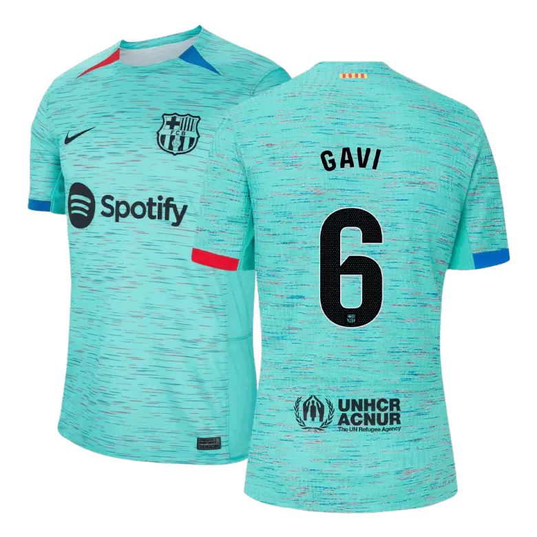 Men's Barcelona GAVI #6 Third Away Player Version Soccer Jersey 2023/24 - worldjerseyshop