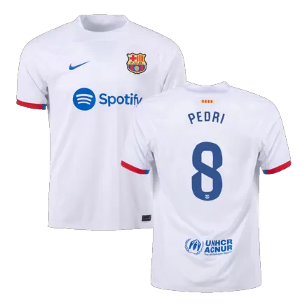 Men's Barcelona PEDRI #8 Away Soccer Short Sleeves Jersey 2023/24 - worldjerseyshop