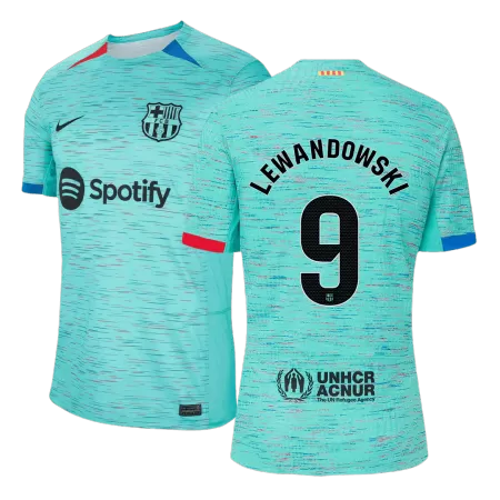 Men's Barcelona LEWANDOWSKI #9 Third Away Soccer Short Sleeves Jersey 2023/24 - worldjerseyshop