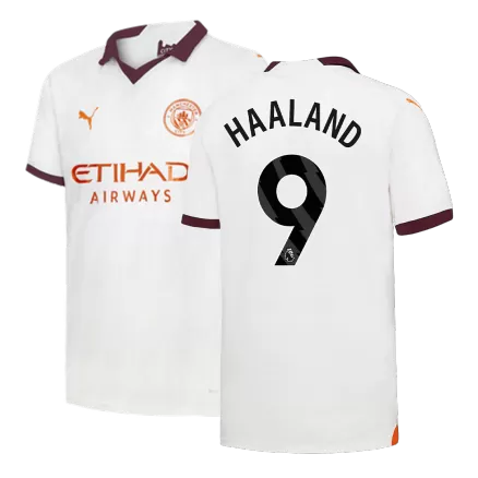 Men's Manchester City HAALAND #9 Away Soccer Short Sleeves Jersey 2023/24 - worldjerseyshop