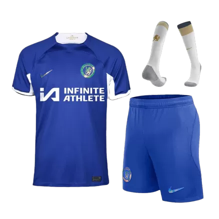 Men's Chelsea Home Soccer Whole Kits(Jerseys+Shorts+Socks) 2023/24 - worldjerseyshop