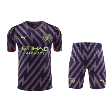 Men's Manchester City Goalkeeper Soccer Kit(Jersey+Shorts) 2023/24 - worldjerseyshop