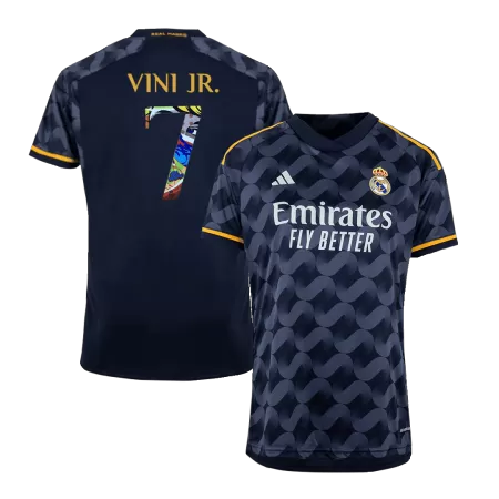 Men's Real Madrid VINI JR. #7 Away Soccer Short Sleeves Jersey 2023/24 "Sen2 Font" - worldjerseyshop