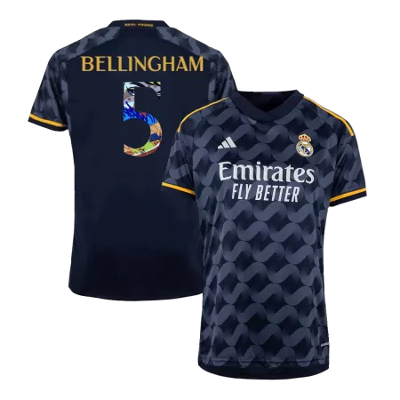 Men's Real Madrid BELLINGHAM #5 Away Soccer Short Sleeves Jersey 2023/24 "Sen2 Font " - worldjerseyshop