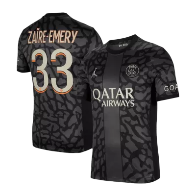 Men's PSG ZAÏRE-EMERY #33 Third Away Soccer Short Sleeves Jersey 2023/24 - worldjerseyshop