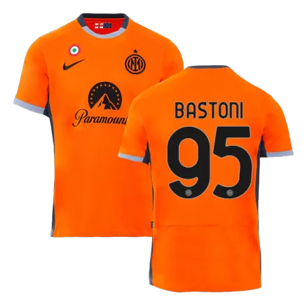 Men's Inter Milan BASTONI #95 Third Away Soccer Short Sleeves Jersey 2023/24 - worldjerseyshop