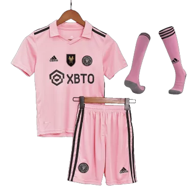 Kids Inter Miami CF MESSI #10 Whole Kits Home Soccer Kit (Jersey+Shorts+Sock） 2023 - worldjerseyshop