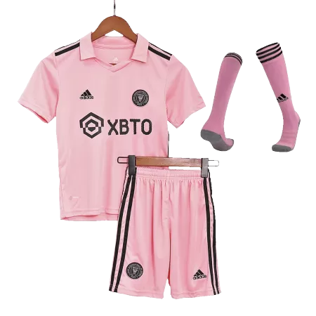 Kids Inter Miami CF Whole Kits Home Soccer Kit (Jersey+Shorts+Sock） 2022 - worldjerseyshop