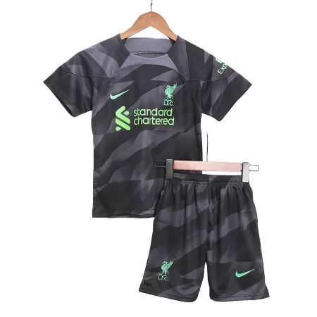 Kids Liverpool Goalkeeper Soccer Jersey Kits(Jersey+Shorts) 2023/24 - worldjerseyshop