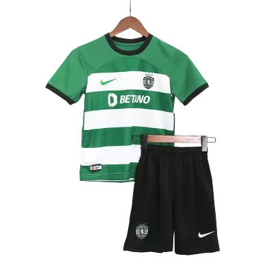 Kids Sporting CP Home Soccer Jersey Kits(Jersey+Shorts) 2023/24 - worldjerseyshop