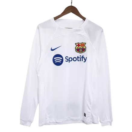 Men's Barcelona Away Soccer Long Sleeves Jersey 2023/24 - worldjerseyshop