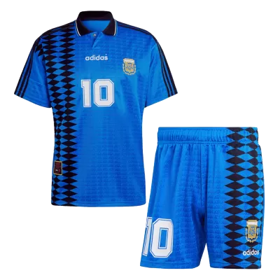 Men's Argentina #10 Retro Away Soccer Kit(Jersey+Shorts) 1994 - worldjerseyshop