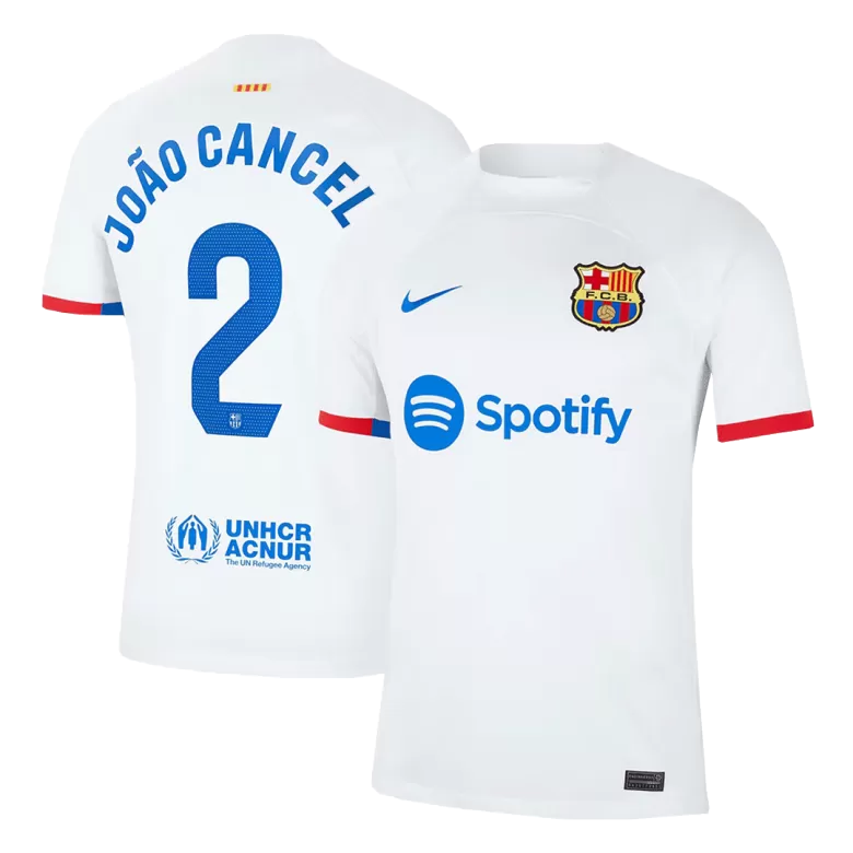 Men's Barcelona JOÃO CANCELO #2 Away Soccer Short Sleeves Jersey 2023/24 - worldjerseyshop