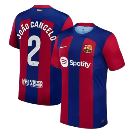 Men's Barcelona JOÃO CANCELO #2 Home Soccer Short Sleeves Jersey 2023/24 - worldjerseyshop