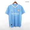 Men's Manchester City Home Champions Soccer Short Sleeves Jersey 2023/24 - worldjerseyshop