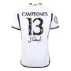 Men's Real Madrid CAMPEONES #13 Home Soccer Short Sleeves Jersey 2023/24 - worldjerseyshop