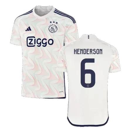 Men's Ajax HENDERSON #6 Away Soccer Short Sleeves Jersey 2023/24 - worldjerseyshop