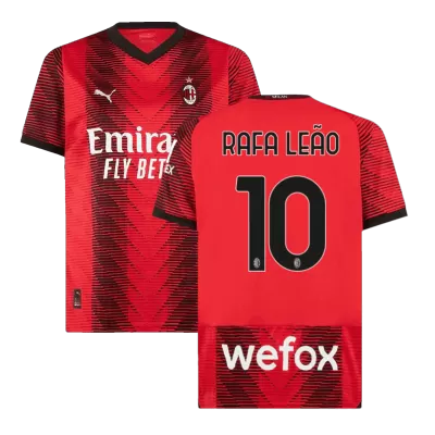 Men's AC Milan RAFA LEÃO #10 Home Soccer Short Sleeves Jersey 2023/24 - worldjerseyshop