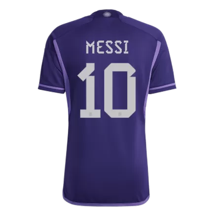 Men's Argentina MESSI #10 Away World Cup Champion Edition Soccer Short Sleeves Jersey 2022 - worldjerseyshop