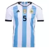 Men's Argentina PAREDES #5 Home Soccer Short Sleeves Jersey 2022 - worldjerseyshop