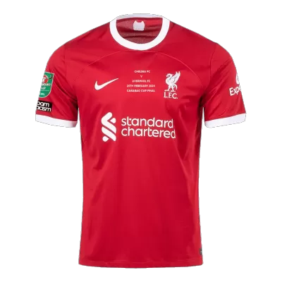 Men's LiverpoolCarabao Cup Final Home Soccer Short Sleeves Jersey 2023/24 - worldjerseyshop