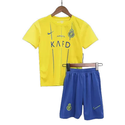 Kids Al Nassr Home Soccer Jersey Kits(Jersey+Shorts) 2023/24 - worldjerseyshop