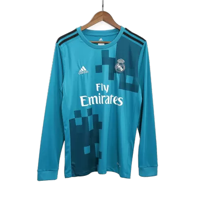 Men's Real Madrid Retro Third Away Soccer Long Sleeves Jersey 2017/18 - worldjerseyshop