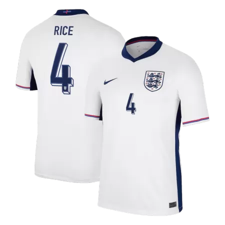 Men's England RICE #4 Home Soccer Short Sleeves Jersey 2024 - worldjerseyshop