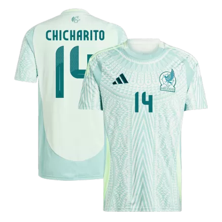 Men's Mexico CHICHARITO #14 Away Soccer Short Sleeves Jersey 2024 - worldjerseyshop