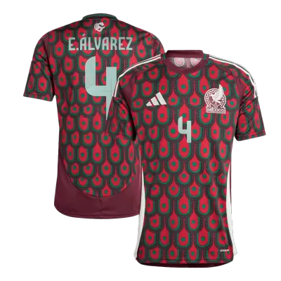 Men's Mexico E.ÁLVAREZ #4 Home Soccer Short Sleeves Jersey 2024 - worldjerseyshop