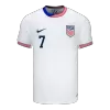 Men's USA REYNA #7 Home Soccer Short Sleeves Jersey 2024 - worldjerseyshop