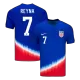 Men's USA REYNA #7 Away Soccer Short Sleeves Jersey 2024 - worldjerseyshop
