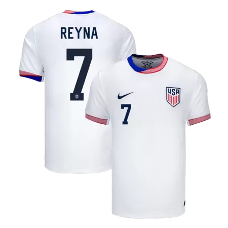 Men's USA REYNA #7 Home Soccer Short Sleeves Jersey 2024 - worldjerseyshop