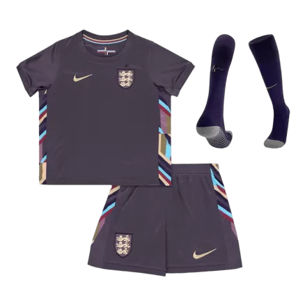 Kids England Whole Kits Away Soccer Kit (Jersey+Shorts+Sock） 2024 - worldjerseyshop