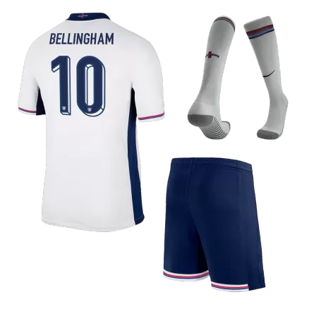 Kids England BELLINGHAM #10 Whole Kits Home Soccer Kit (Jersey+Shorts+Sock） 2024 - worldjerseyshop