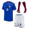 Kids France MBAPPE #10 Whole Kits Home Soccer Kit (Jersey+Shorts+Sock） 2024 - worldjerseyshop